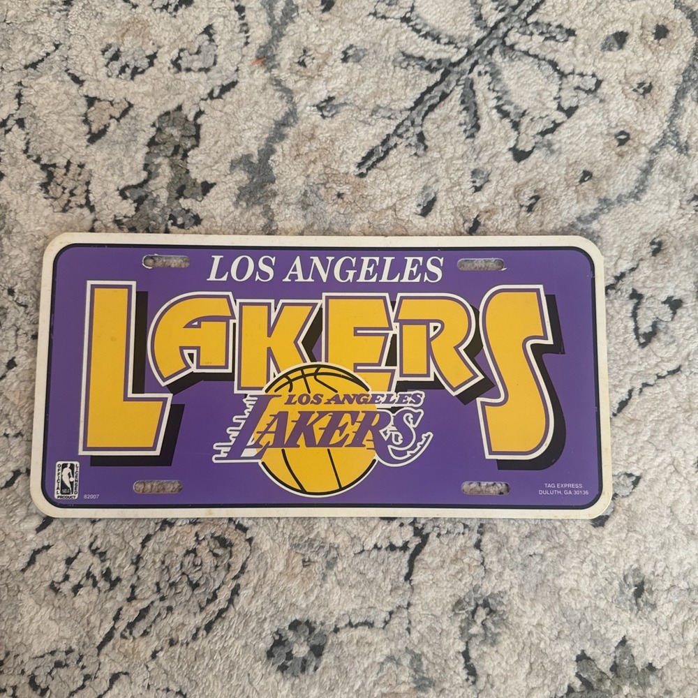 Vintage NBA Los Angeles Lakers Plastic License Plate WinCraft 6" X 12" Rare
